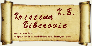 Kristina Biberović vizit kartica